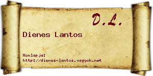 Dienes Lantos névjegykártya